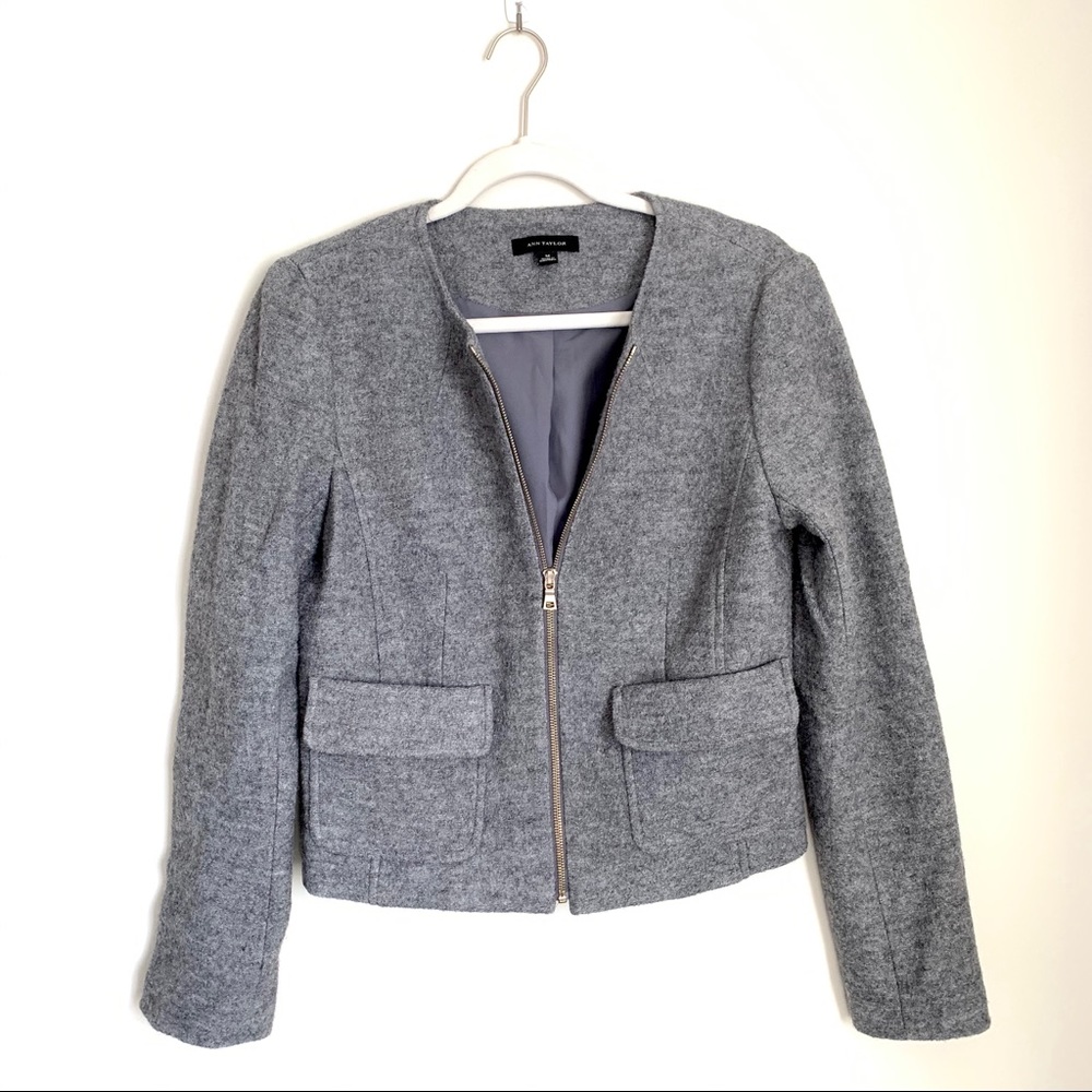 Ann Taylor Cropped Wool Blazer Jacket Size Medium